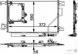 Конденсатор, кондиционер, с прикручиваемой пластиной, с осушителем MERCEDES-BENZ (C209),(A209),)