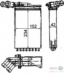 Радиатор печки CITROEN XSARA (N1),XSARA Break (N2),XSARA купе (N0) PEUGEOT 306 (7B, N3, N5),306 Break (7E, N3, N5),306 кабрио (7D, N3, N5),306 Хэтчбек (7A, 7C, N3, N5)