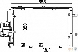 Конденсатор, кондиционер, без осушителя OPEL COMBO Tour,COMBO фургон/универсал,CORSA C