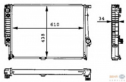 Радиатор охлаждения двигателя BMW 5 (E34),7 (E32)