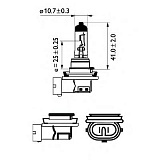H11 12V-55W (PGJ19-2) (белый яркий свет с голубым оттенком) Blue Vision Ultra блистер (1шт)