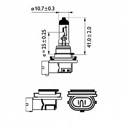 H11 12V-55W (PGJ19-2) (белый яркий свет с голубым оттенком) Blue Vision Ultra блистер (1шт)