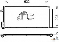 Конденсатор, кондиционер, без осушителя FIAT BRAVO II (198),PUNTO / GRANDE PUNTO (199),PUNTO EVO (199) OPEL CORSA D