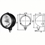 Фара Module 133 (H4; d132; с габаритом; черный корпус)