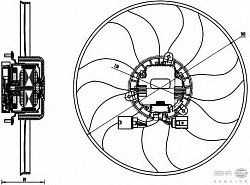 Вентилятор охлаждения двигателя AUDI A3 (8P_),TT (8J3),TT Roadster (8J9) SEAT ALTEA (5P1),ALTEA XL (5P5, 5P8),LEON (1P1),TOLEDO III (5P2) SKODA OCTAVIA (1Z3,1Z5),SUPERB (3T4),SUPERB универсал (3T5) VW 