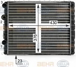 Радиатор охлаждения двигателя SEAT AROSA (6H) VW LUPO (6X1, 6E1),POLO (6N1),POLO (6N2),POLO CLASSIC (6KV2),POLO Variant (6KV5),POLO фургон (6NF)