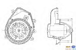 Моторчик печки AUDI A4 (8D2, B5),A4 Avant (8D5, B5) SKODA SUPERB (3U4) VW PASSAT (3B2),PASSAT (3B3),PASSAT Variant (3B5),PASSAT Variant (3B6)