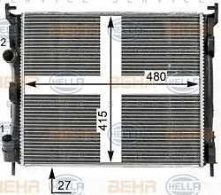 Радиатор охлаждения двигателя RENAULT CLIO II (BB0/1/2_, CB0/1/2_)