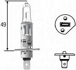 H1 12V- 55W (P14,5s) (белый свет с голубым оттенком) BlueLight