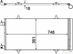 Конденсатор, кондиционер, с осушителем CITROEN C8 (EA_, EB_) FIAT ULYSSE (179AX) LANCIA PHEDRA (179) PEUGEOT 807 (E)