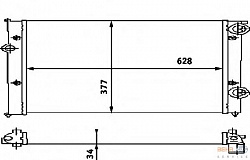 Радиатор охлаждения двигателя VW GOLF III (1H1),GOLF III Cabriolet (1E7),GOLF III Variant (1H5),GOLF IV Cabriolet (1E7),PASSAT (3A2, 35I),PASSAT Variant (3A5, 35I),VENTO (1H2)