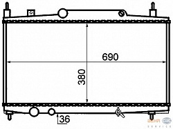 Радиатор охлаждения двигателя CITROEN C5 I (DC_),C5 I Break (DE_),C5 II (RC_),C5 II Break (RE_),C8 (EA_, EB_) FIAT ULYSSE (179AX) LANCIA PHEDRA (179) PEUGEOT 607 (9D, 9U),807 (E)