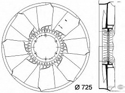 Крыльчатка вентилятора, охлаждение двигателя MERCEDES-BENZ ATEGO,ATEGO 2,AXOR,AXOR 2,UNIMOG
