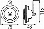 Звук. сигнал 12V M28 (72W, 335 Hz, 110dB) гальван. б/уп.