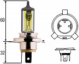 H4 12V- 60/55W (P43t) (жёлтый свет) Yellow Star