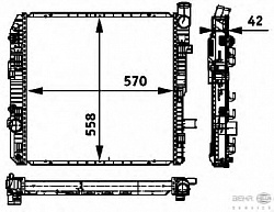 РАДИАТОР ОХЛАЖДЕНИЯ  MB T2 614-814D OM904