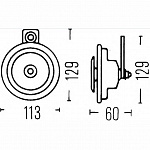 Звуковой сигнал 2-х тональный (335/400 Гц) 72W 116 дБ(А) (2 шт.)