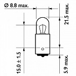 Лампа T4W 24V-4W (BA9s) (вибростойкая с увеличенным сроком службы) MasterLife