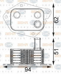 Масляный радиатор HYUNDAI ACCENT III (MC),ACCENT седан (MC),ELANTRA седан (XD),i20 (PB, PBT),i30 (FD),i30 CW (FD),ix20 (JC),MATRIX (FC) KIA CARENS III (UN),CEE'D Хэтчбек (ED),PRO CEE'D (ED),RIO II (JB),RIO II седан (JB)