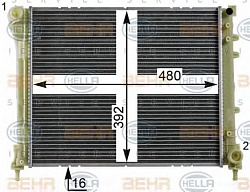 Радиатор охлаждения двигателя FIAT PANDA (312, 319)