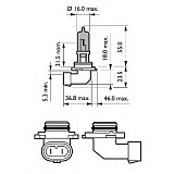 HB4 12V- 55W (P22d) (белый яркий свет с голубым оттенком) Blue Vision Ultra блистер (1шт.)