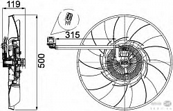 Вентилятор охлаждения двигателя LAND ROVER RANGE ROVER III (LM),RANGE ROVER SPORT (LS)