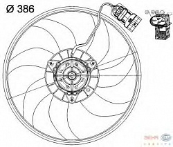 Вентилятор охлаждения двигателя OPEL COMBO Tour,COMBO фургон/универсал,CORSA C,TIGRA TwinTop