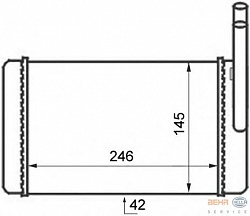 Радиатор печки FORD TRANSIT бортовой (E_ _),TRANSIT бортовой (T_ _),TRANSIT автобус (E_ _),TRANSIT автобус (T_ _),TRANSIT фургон (E_ _),TRANSIT фургон (T_ _)