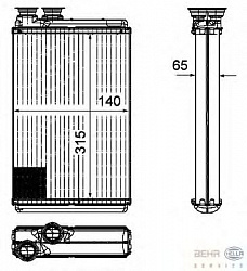 Радиатор печки CITROEN C5 III (RD_),C5 III Break (TD_),C6 (TD_) PEUGEOT 407 (6D_),407 SW (6E_),407 купе (6C_)