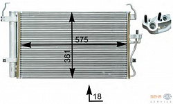 Конденсатор, кондиционер, с осушителем HYUNDAI COUPE (GK),COUPE (RD),ELANTRA (XD)