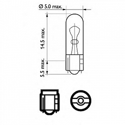 W2W 12V-2W (W2x4.6d)