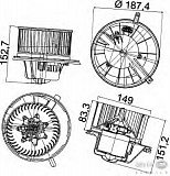 Моторчик печки AUDI A3 (8P_),Q3 (8U) SEAT ALHAMBRA (710),ALTEA (5P1),ALTEA XL (5P5, 5P8),LEON (1P1),TOLEDO III (5P2) SKODA OCTAVIA (1Z3,1Z5),SUPERB (3T4),SUPERB универсал (3T5),YETI (5L) VW 