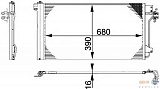 Конденсатор, кондиционер, с осушителем VW MULTIVAN V (7HM, 7HN, 7HF, 7EF, 7EM, 7EN),TRANSPORTER V (7JD, 7JE, 7HB, 7HJ, 7EB, 7EJ, 7EF),TRANSPORTER V фургон (7HA, 7HH, 7EA, 7EH)