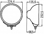 Фара дальнего света Luminator Xenon (D1S) прозрачное стекло  24V  Ref.37,5