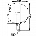 External Фара дополнительная (H4; d120; с габаритом; черный корпус)