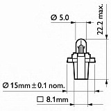 BAX 12V-1,2W (BAX8.3s/1.35) Black