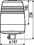 Проблесковый маячок, KL JuniorPlus FL (H1) жёлтый, на трубу 12V