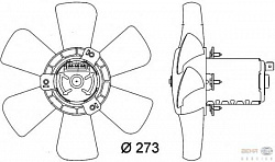 Вентилятор охлаждения двигателя AUDI 80 (81, 85, B2),COUPE (81, 85) SEAT CORDOBA (6K1, 6K2),CORDOBA Vario (6K5),IBIZA II (6K1),INCA (6K9),TOLEDO I (1L) VW CADDY I (14),CADDY II универсал (9K9B),CADDY II фургон (9K9A),CORRADO (53I),GOLF I (17)
