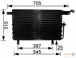 Радиатор кондиционера AUDI 100 4A/C4 2.0/2.3/2.8/2.5 TD