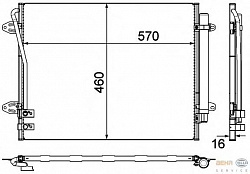Конденсатор, кондиционер, с осушителем VW CC (358),PASSAT (362),PASSAT (3C2),PASSAT ALLTRACK (365),PASSAT CC (357),PASSAT Variant (365)