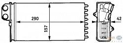 РАДИАТОР ПЕЧКИ PSA XM/605 90-00 (290X157X42MM)