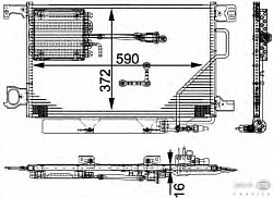 Конденсатор, кондиционер, с осушителем MERCEDES-BENZ (W203),C-CLASS T-Model (S203)