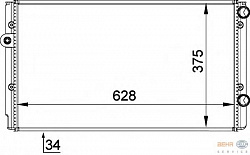 Радиатор охлаждения двигателя VW GOLF III (1H1),GOLF III Cabriolet (1E7),GOLF III Variant (1H5),GOLF IV Cabriolet (1E7),PASSAT (3A2, 35I),PASSAT Variant (3A5, 35I),VENTO (1H2)