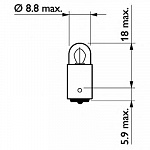 Лампа T2W 24V-2W (BA9s)