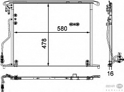 Радиатор кондиционера MB W220 2.8/3.2/4.3/5.0/6.0