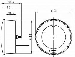 Фонарь D122мм Задний ход 12/24V