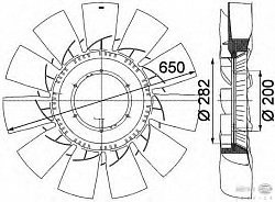 Крыльчатка вентилятора, охлаждение двигателя RENAULT TRUCKS Midlum