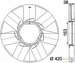Крыльчатка вентилятора, охлаждение двигателя BMW 3 (E46),3 Compact (E46),3 Touring (E46),3 купе (E46),(E39),(E38),7 (E65, E66, E67),X5 (E53)