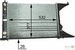 Радиатор охлаждения двигателя OPEL OMEGA B,