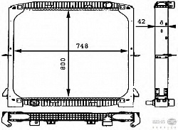 РАДИАТОР СИСТЕМЫ ОХЛАЖДЕНЕНИЯ 748X800X42 , IVECO EUROTRAKKER MP 190/260/380/410/440. 01.93